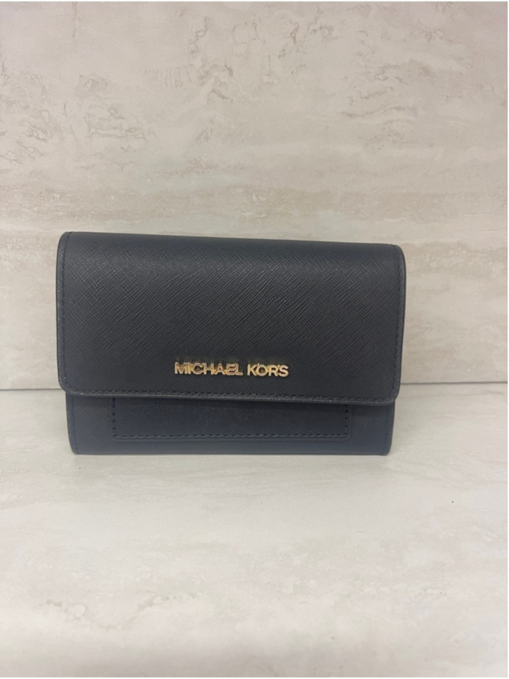 Michael Kors 2in1 Saffiano Leather Compact Wallet Black